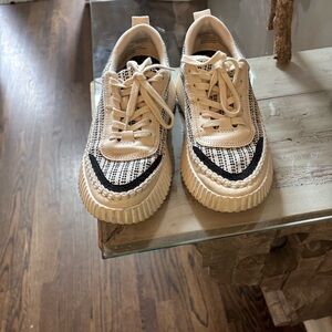 Dolce Vita Stylish Cream and Black Sneakers